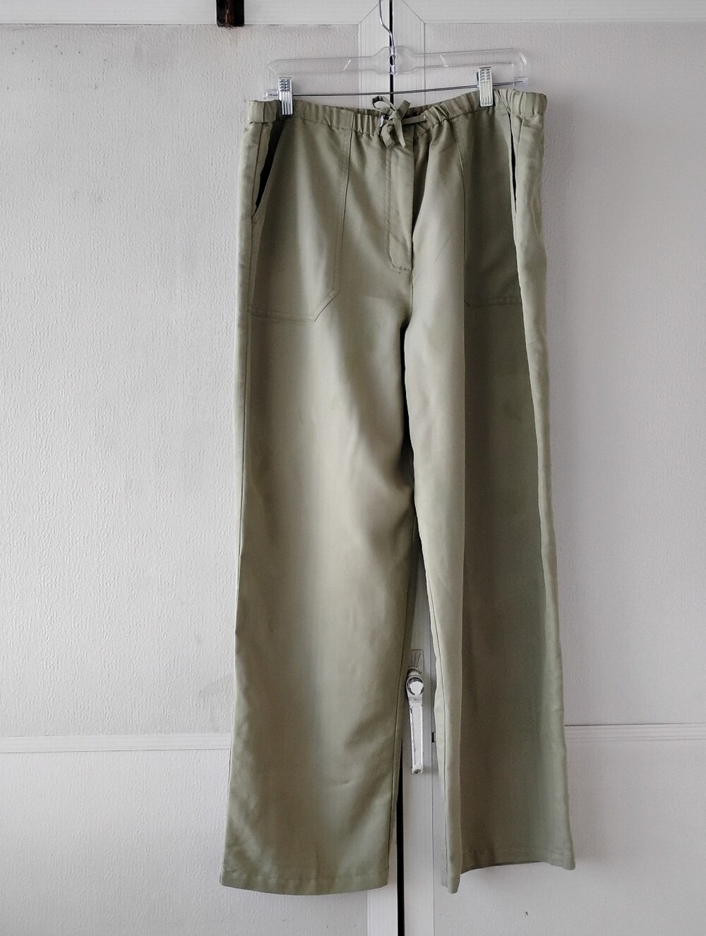 Men's Olive Green Straight-Leg Drawstring Pants